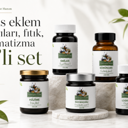 Kas eklem ağrıları fıtık romatizma 5li set Loganziya, Sörüncan, Smilax, Hazime, İnci macunu