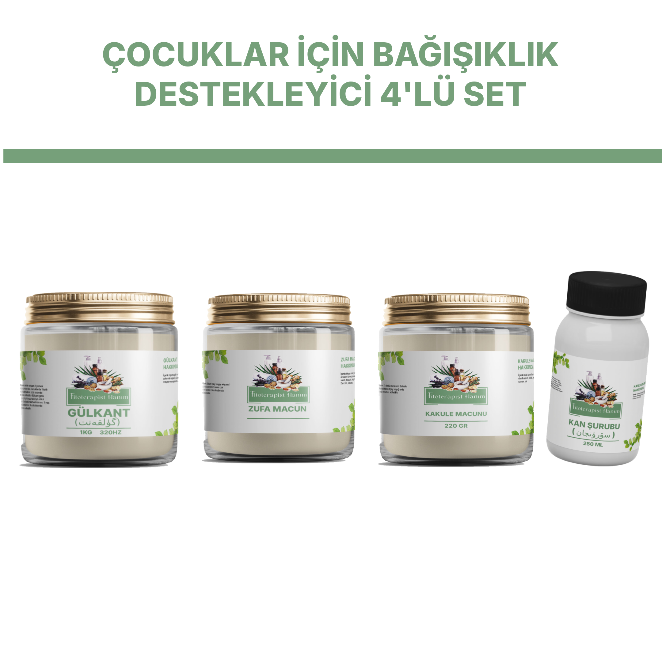 çocuklar için bağışıklık destekleyici 4 lü set