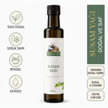 Soğuk Sıkım Susam Yağı | İçilebilir Doğal Yağ 🌿 Özenle seçilmiş susam tohumlarından soğuk sıkım yöntemiyle elde edilen bu saf yağ, hem beslenmede hem de mutfakta kullanılabilecek doğal bir üründür.