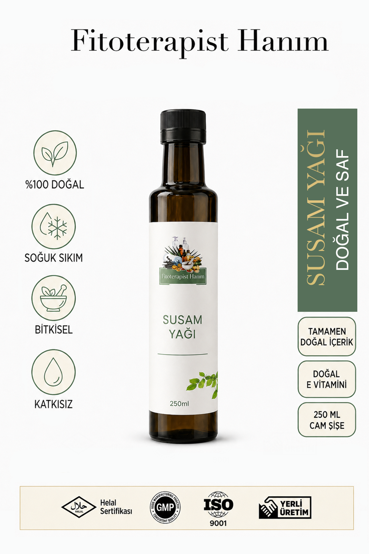 Soğuk Sıkım Susam Yağı | İçilebilir Doğal Yağ 🌿 Özenle seçilmiş susam tohumlarından soğuk sıkım yöntemiyle elde edilen bu saf yağ, hem beslenmede hem de mutfakta kullanılabilecek doğal bir üründür.